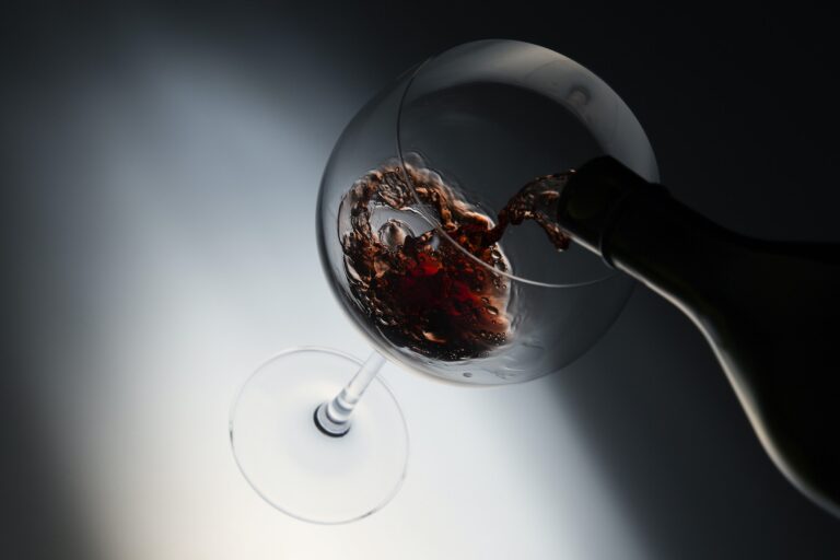 red wine in tasting glass